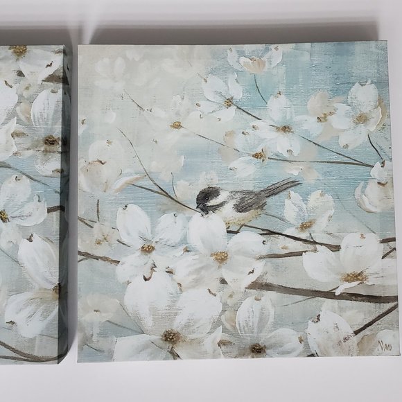 Cute & Cozy Birds & Blossoms Canvas Prints Cottage Decor Gallery Wall Nursery - Picture 3 of 11